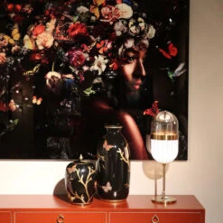 Glas Schilderij Bloemen -Zuiver Verkoop kare design flowery shoulder view glas schilderij bloemen 07