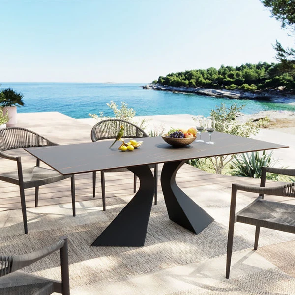 Design Tuintafel Zwart Keramiek