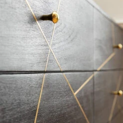 Zwart Ladendressoir -Zuiver Verkoop kare design gold vein zwart ladendressoir 10