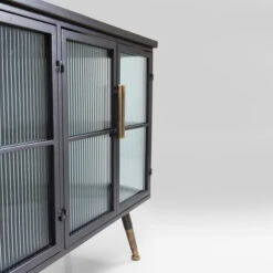 Dressoir Zwart Met Ribbelglas -Zuiver Verkoop kare design gomera dressoir zwart met koper 14