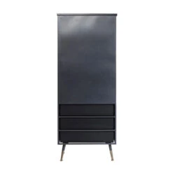 Hoge Wandkast Met Ribbelglas -Zuiver Verkoop kare design gomera hoge wandkast zwart 09