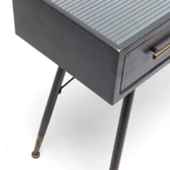 Wandtafel Zwart Met Ribbelglas -Zuiver Verkoop kare design gomera wandtafel zwart met koper 05