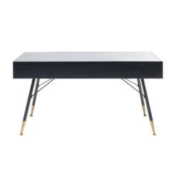 Zwart Metalen Bureau Ribbelglas -Zuiver Verkoop kare design gomera zwart metalen bureau ribbelglas 05