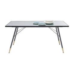 Zwarte Eettafel Met Ribbelglas -Zuiver Verkoop kare design gomera zwarte eettafel met ribbelglas 02