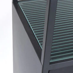 Zwarte Stellingkast Ribbelglas -Zuiver Verkoop kare design gomera zwarte stellingkast ribbelglas 12