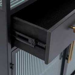 Zwarte Stellingkast Ribbelglas -Zuiver Verkoop kare design gomera zwarte stellingkast ribbelglas 13