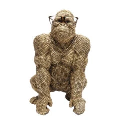 Deco Gorilla Beeld -Zuiver Verkoop kare design gorilla gold deco gorilla beeld 02