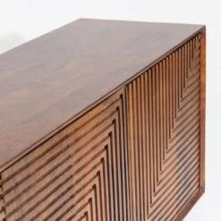 Dressoir Donker Hout -Zuiver Verkoop kare design grooves bruin houten dressoir 03