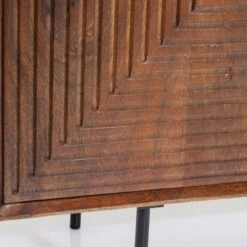 Dressoir Donker Hout -Zuiver Verkoop kare design grooves bruin houten dressoir 05