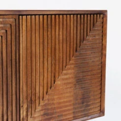 Dressoir Donker Hout -Zuiver Verkoop kare design grooves bruin houten dressoir 06