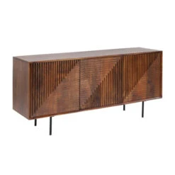 Dressoir Donker Hout -Zuiver Verkoop kare design grooves bruin houten dressoir 07