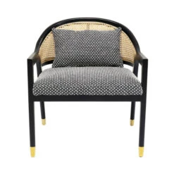 Retro Fauteuil Rotan Zwart