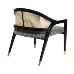 Retro Fauteuil Rotan Zwart -Zuiver Verkoop kare design horizon retro fauteuil met rotan 04