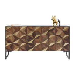 Design Dressoir Hout En Staal -Zuiver Verkoop kare design illusion gold mozaiek dressoir 83827 001