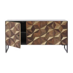 Design Dressoir Hout En Staal -Zuiver Verkoop kare design illusion gold mozaiek dressoir 83827 006