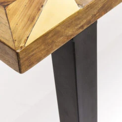 Mozaiek Eettafel Hout -Zuiver Verkoop kare design illusion gold mozaiek eettafel hout 83828 004