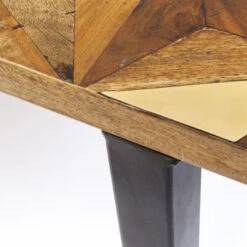 Mozaiek Eettafel Hout -Zuiver Verkoop kare design illusion gold mozaiek eettafel hout 83828 005