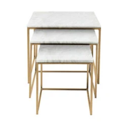 Bijzettafelset Marmer Met Goud