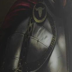 Glas Schilderij 120x120 -Zuiver Verkoop kare design knight cow glas schilderij 120x120 05