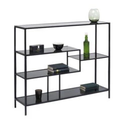 Laag Wandrek Staal Met Glas 19 Laag Wandrek Staal Met Glas -Zuiver Verkoop kare design loft laag wandrek staal met glas 02 1