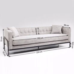 Lichtgrijze 3-zits Bank -Zuiver Verkoop kare design loft salt and pepper 3 zitsbank 04