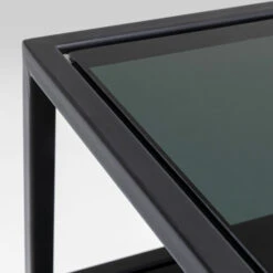 Sidetable Van Staal Met Glas -Zuiver Verkoop kare design loft sidetable van staal met glas 07