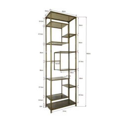 Smal Hoog Wandrek Staal Met Glas -Zuiver Verkoop kare design loft smal hoog wandrek staal met glas 06