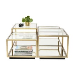 Gouden Salontafelset -Zuiver Verkoop kare design luigi gold gouden salontafelset 01