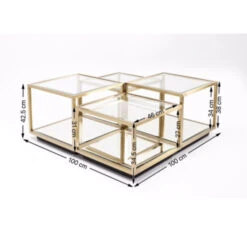 Gouden Salontafelset -Zuiver Verkoop kare design luigi gold gouden salontafelset 07