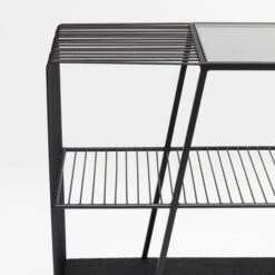 Metalen Sidetable Zwart -Zuiver Verkoop kare design mesh metalen sidetable zwart 83674 002