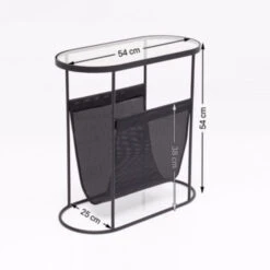 Ovalen Bijzettafel Krantenbak -Zuiver Verkoop kare design mesh ovalen bijzettafel krantenbak 83671 006