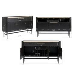 Zwarte Design Wijnkast Dressoir -Zuiver Verkoop kare design milano zwart design tv meubel 02 2