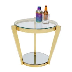 Gouden Bijzettafel Glas -Zuiver Verkoop kare design monocolo gold gouden bijzettafel glas 02