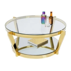 Gouden Salontafel Rond -Zuiver Verkoop kare design monocolo gold gouden salontafel rond 02