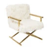 Gouden Design Fauteuil -Zuiver Verkoop kare design mr. fluffy design fauteuil met gouden poot 02