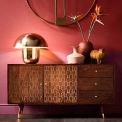 Retro Dressoir Mangohout Goud -Zuiver Verkoop kare design muskat mangohouten retrodressoir 02