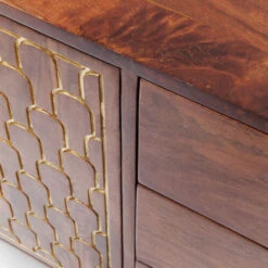 Retro Dressoir Mangohout Goud -Zuiver Verkoop kare design muskat mangohouten retrodressoir 04