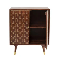 Retro Kastje Mangohout Goud -Zuiver Verkoop kare design muskat mangohouten retrowandkast 05 2