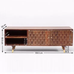 Mangohouten Tv-meubel Goud -Zuiver Verkoop kare design muskat mangohouten tv meubel 05