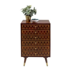 Mangohouten Wandkast Met Goud -Zuiver Verkoop kare design muskat mangohouten wandkast met goud 03