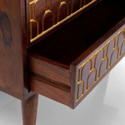 Mangohouten Wandkast Met Goud -Zuiver Verkoop kare design muskat mangohouten wandkast met goud 07