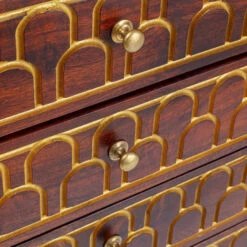 Mangohouten Wandkast Met Goud -Zuiver Verkoop kare design muskat mangohouten wandkast met goud 08