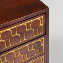 Mangohouten Wandkast Met Goud -Zuiver Verkoop kare design muskat mangohouten wandkast met goud 10