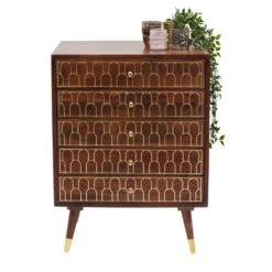 Retro Ladenkast Mangohout -Zuiver Verkoop kare design muskat retro ladenkast mangohout 04 1