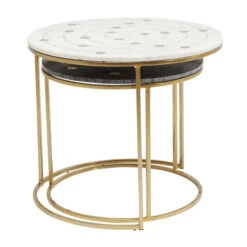 Bijzettafelset Messing Marmer -Zuiver Verkoop kare design mystic bijzettafelset messing marmer 83447 008