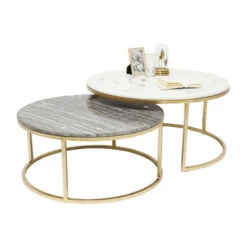 Design Salontafelset Rond Marmer -Zuiver Verkoop kare design mystic marmeren salontafelset 03