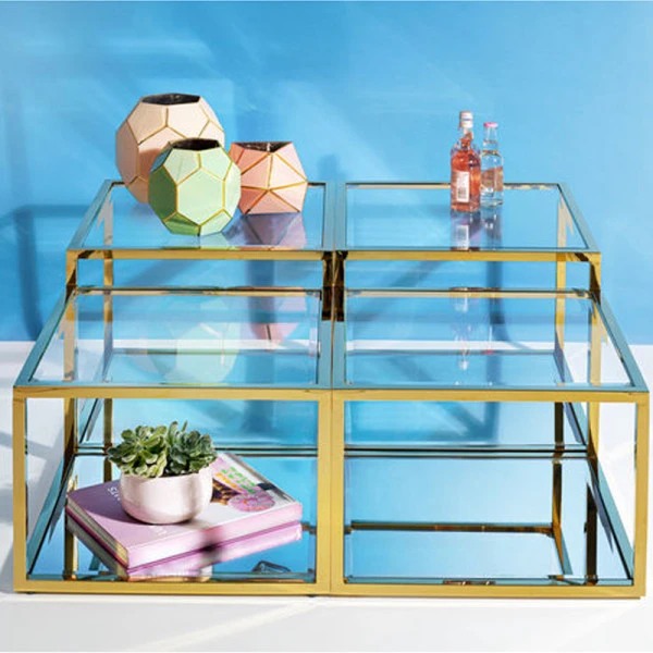 Gouden Design Salontafelset 5 Gouden Design Salontafelset - Afbeelding 3