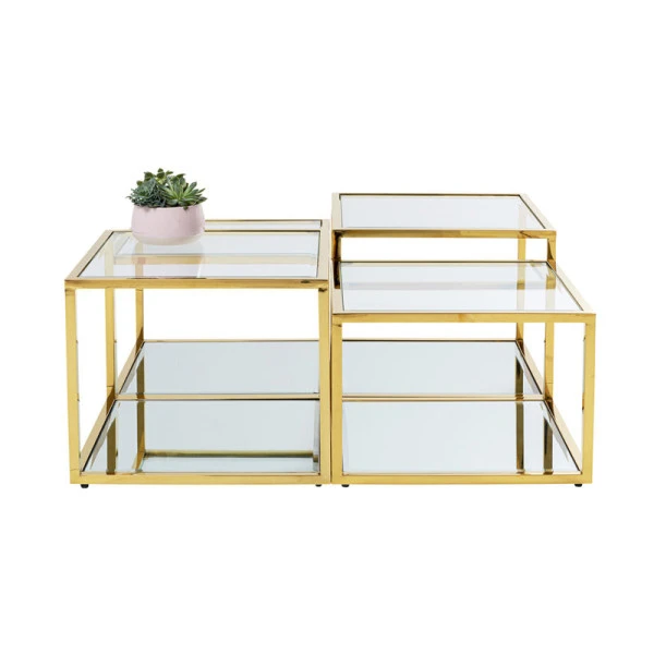 Gouden Design Salontafelset 4 Gouden Design Salontafelset - Afbeelding 2