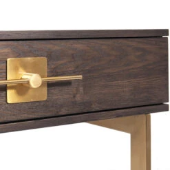 Bureau Donker Hout Met Messing -Zuiver Verkoop kare design osaka bureau hout met messing 83881 002