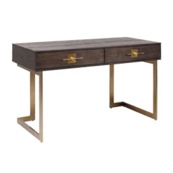 Bureau Donker Hout Met Messing